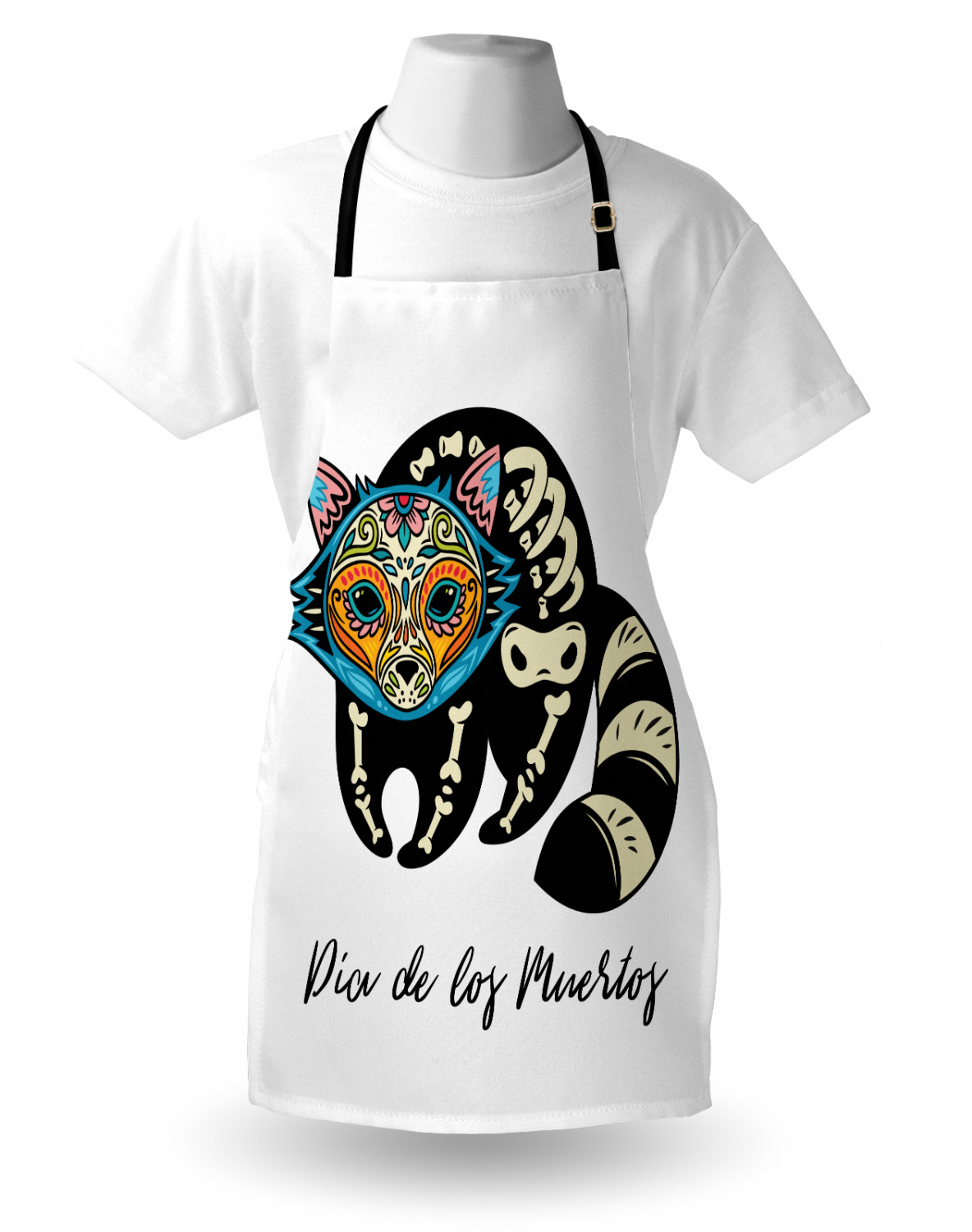 Mexican Sugar Skull Apron Unisex Kitchen Bib with Adjustable Neck Cooking Baking