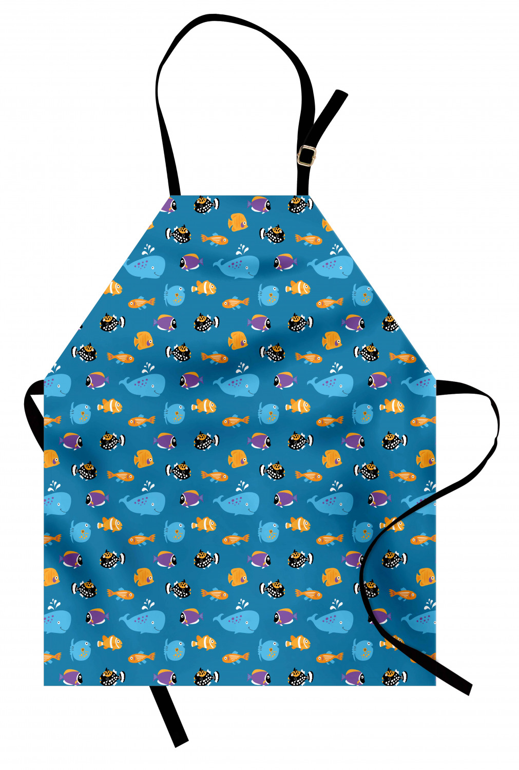 Marine Whale Apron Unisex Kitchen Bib with Adjustable Neck Cooking Baking