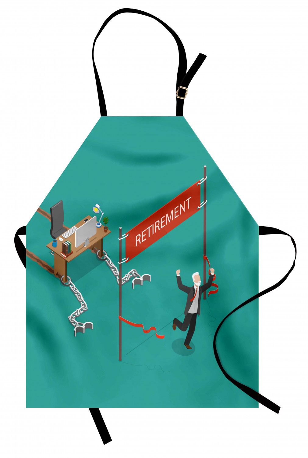 Retirement Party Apron Unisex Kitchen Bib with Adjustable Neck Cooking Baking