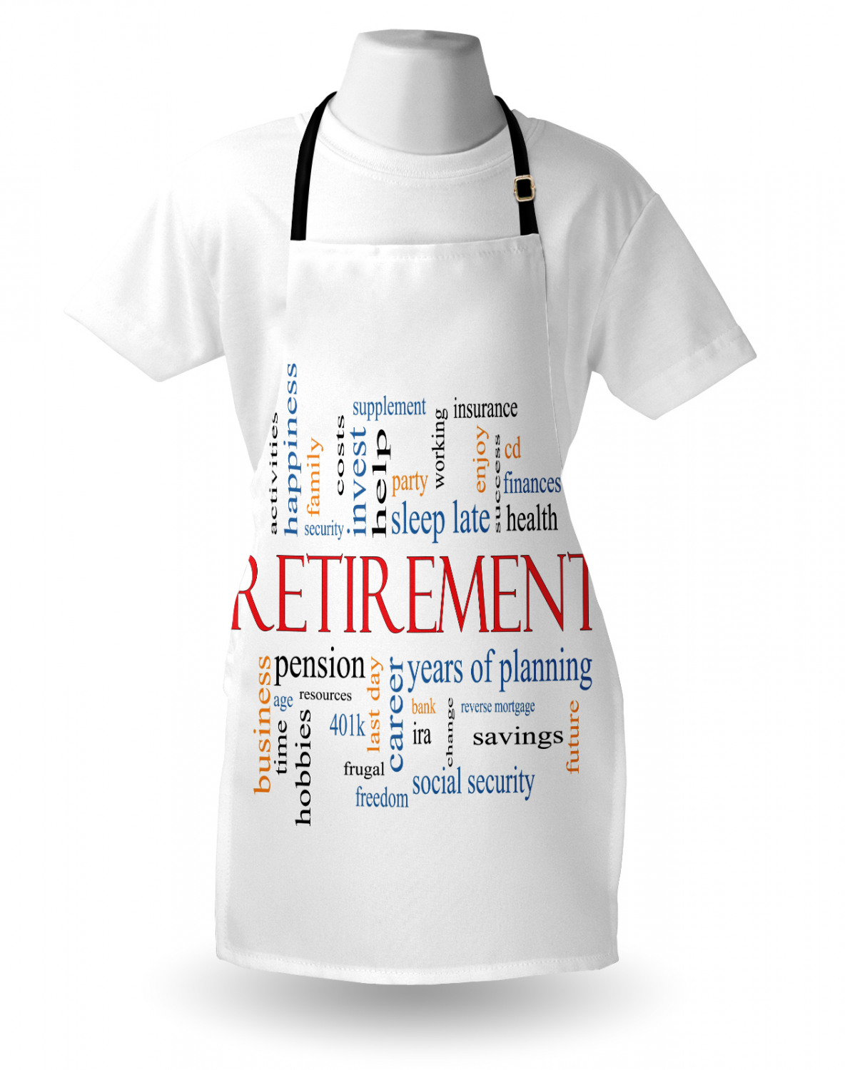 Retirement Party Apron Unisex Kitchen Bib with Adjustable Neck Cooking Baking