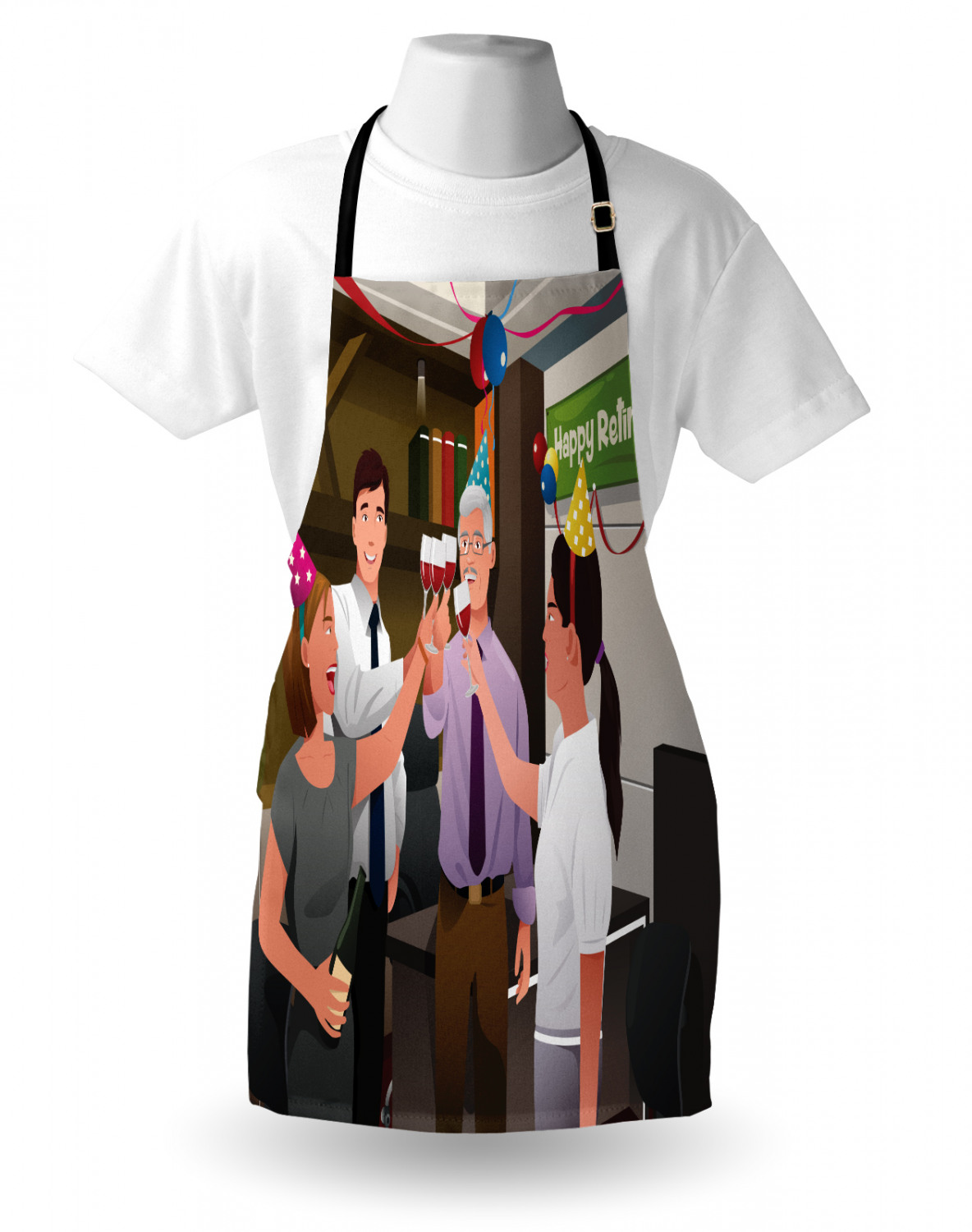 Retirement Party Apron Unisex Kitchen Bib with Adjustable Neck Cooking Baking