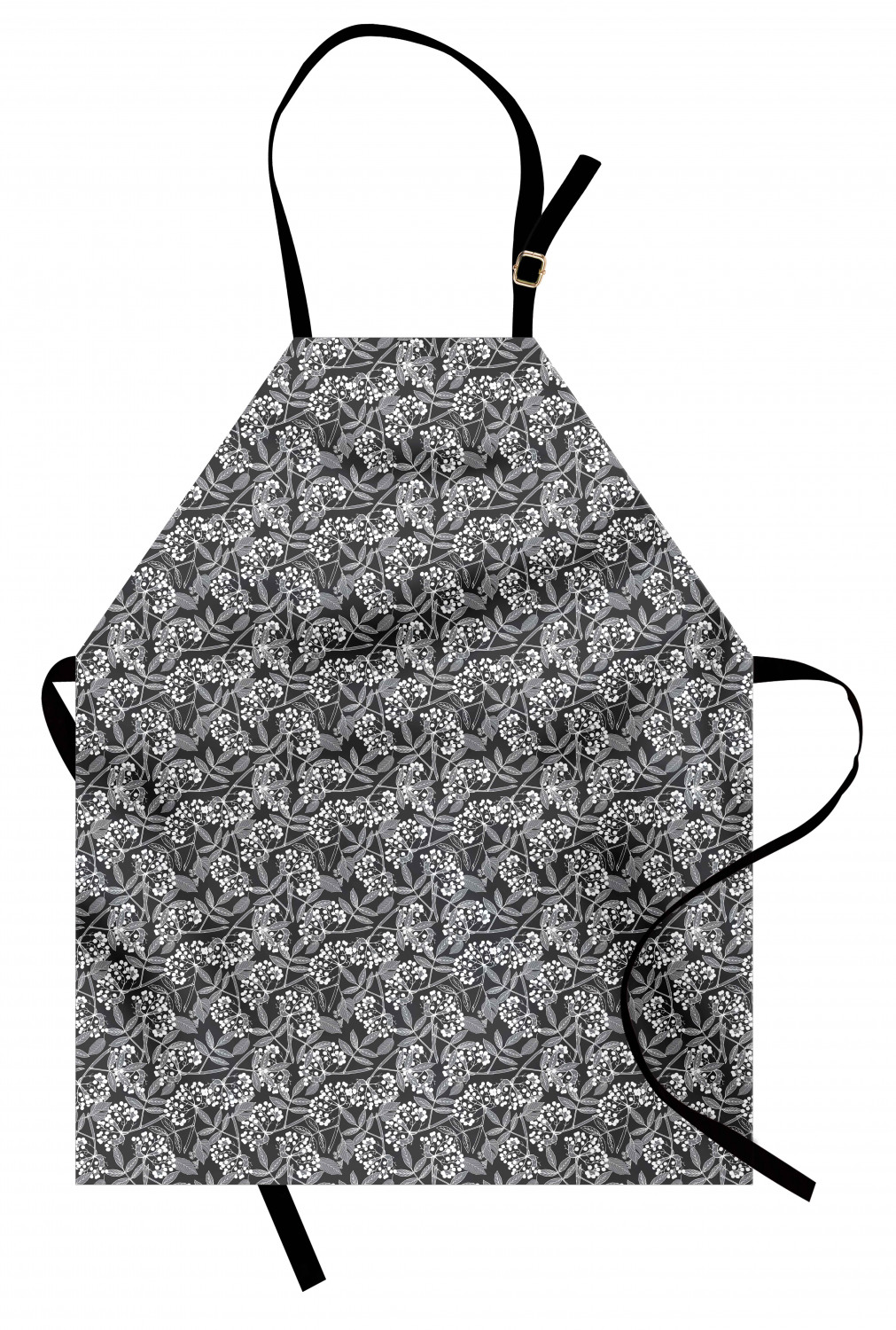 Ambesonne White Apron Unisex Kitchen Bib with Adjustable Neck Cooking Baking