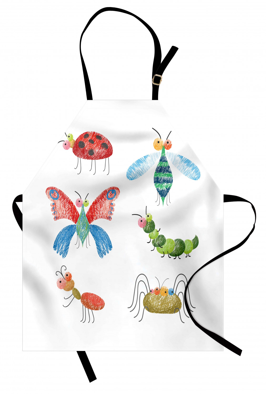 Caterpillar Apron Unisex Kitchen Bib with Adjustable Neck Cooking Baking