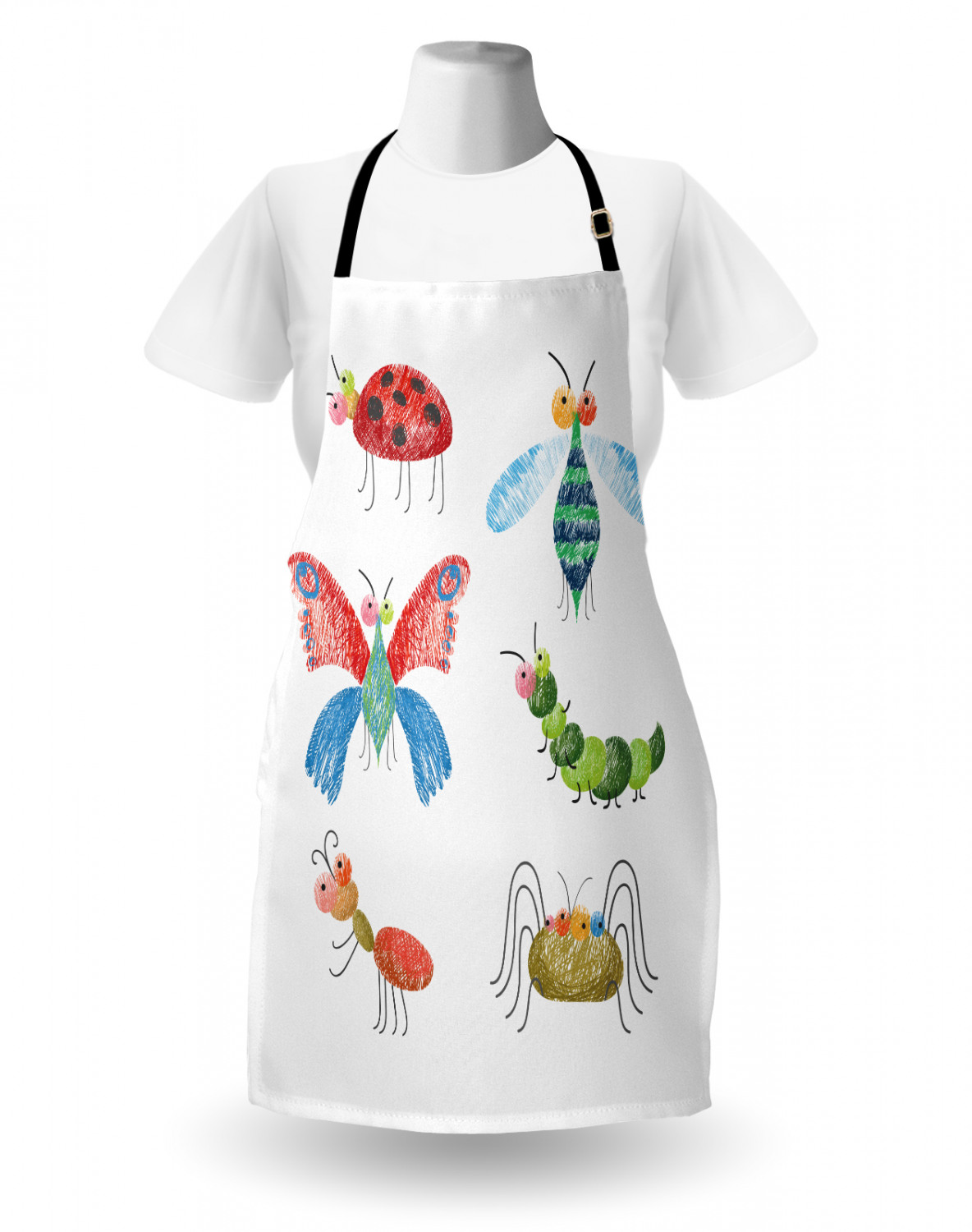 Caterpillar Apron Unisex Kitchen Bib with Adjustable Neck Cooking Baking