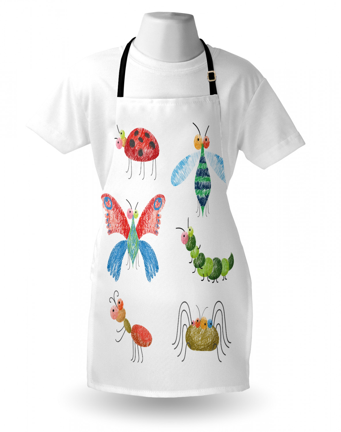 Caterpillar Apron Unisex Kitchen Bib with Adjustable Neck Cooking Baking