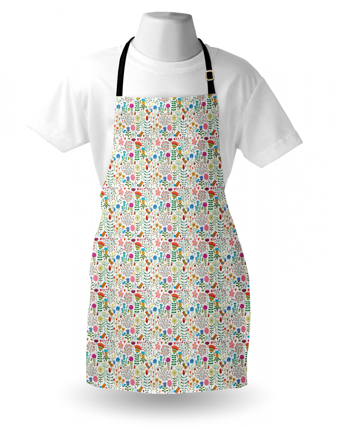 Ambesonne Apron with Adjustable Neck for Gardening Cooking Vivid Colors