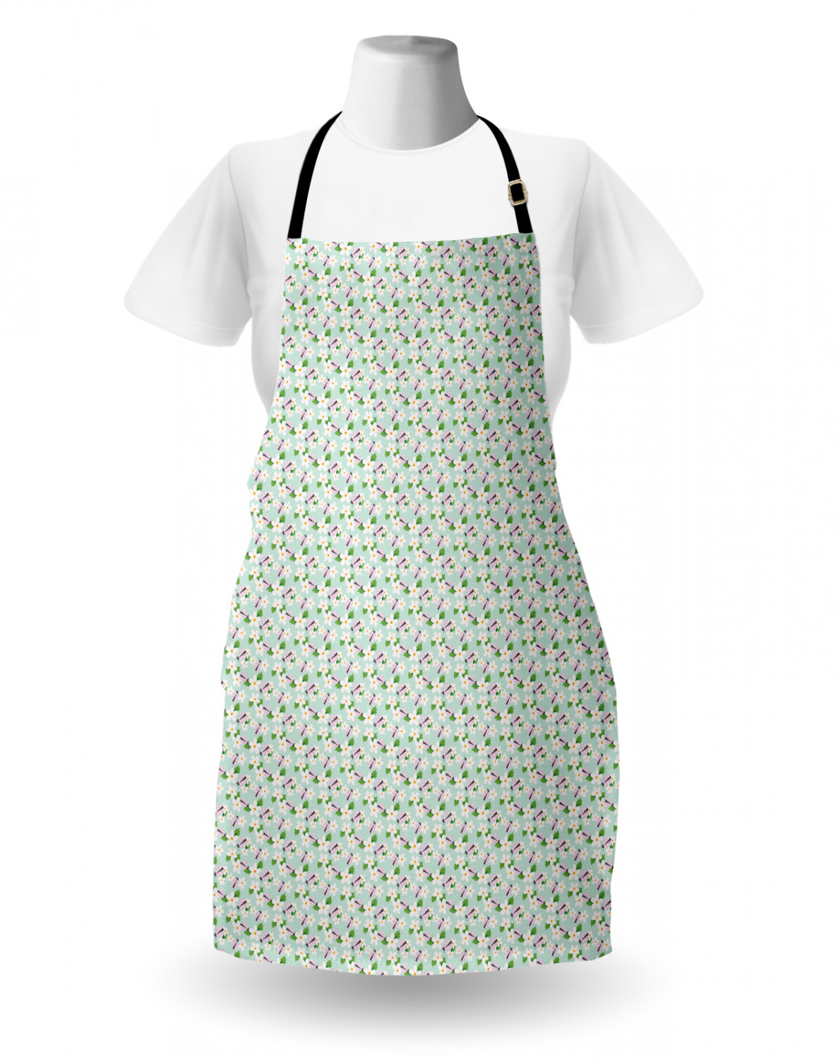 Ambesonne Apron with Adjustable Neck for Gardening Cooking Vivid Colors