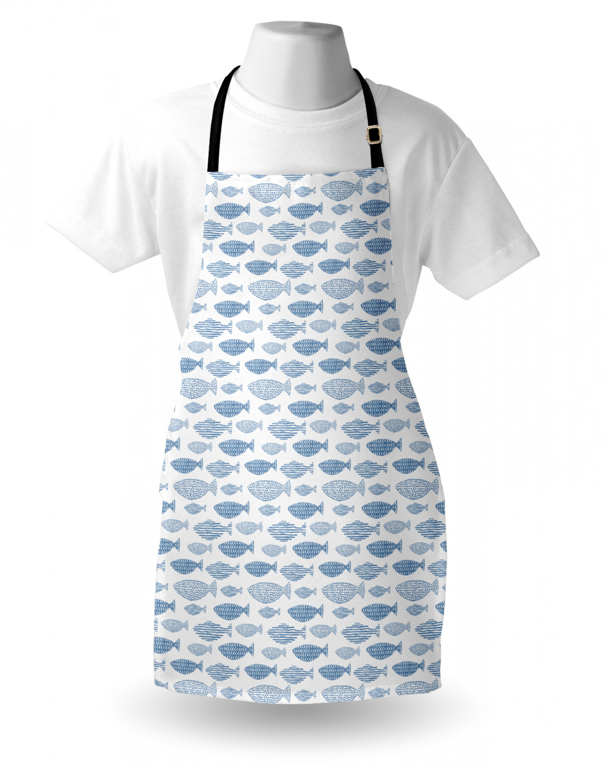 Fish Pattern Apron Unisex Kitchen Bib with Adjustable Neck Cooking ...