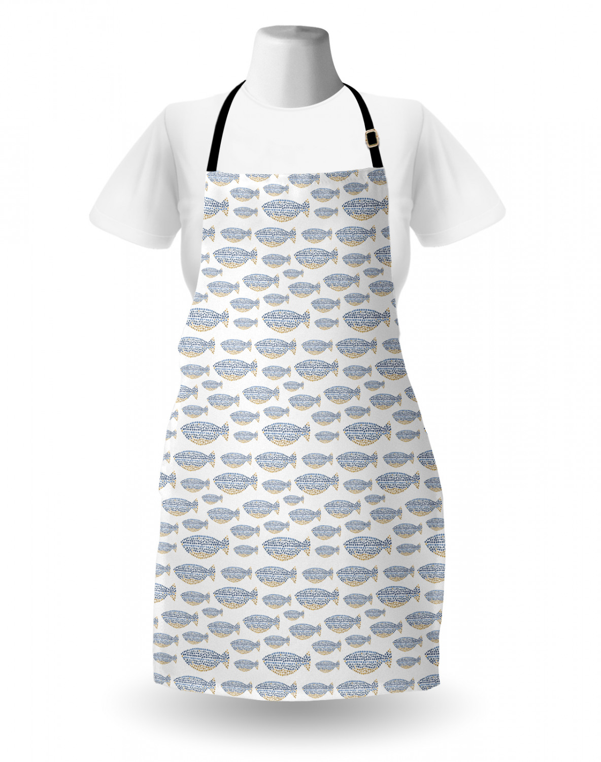 Fish Pattern Apron Unisex Kitchen Bib with Adjustable Neck Cooking ...