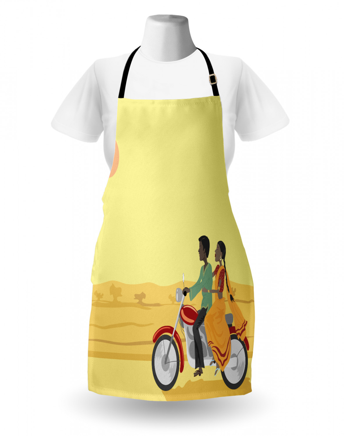 Motorcycle Apron Unisex Kitchen Bib with Adjustable Neck for Cooking Gardening