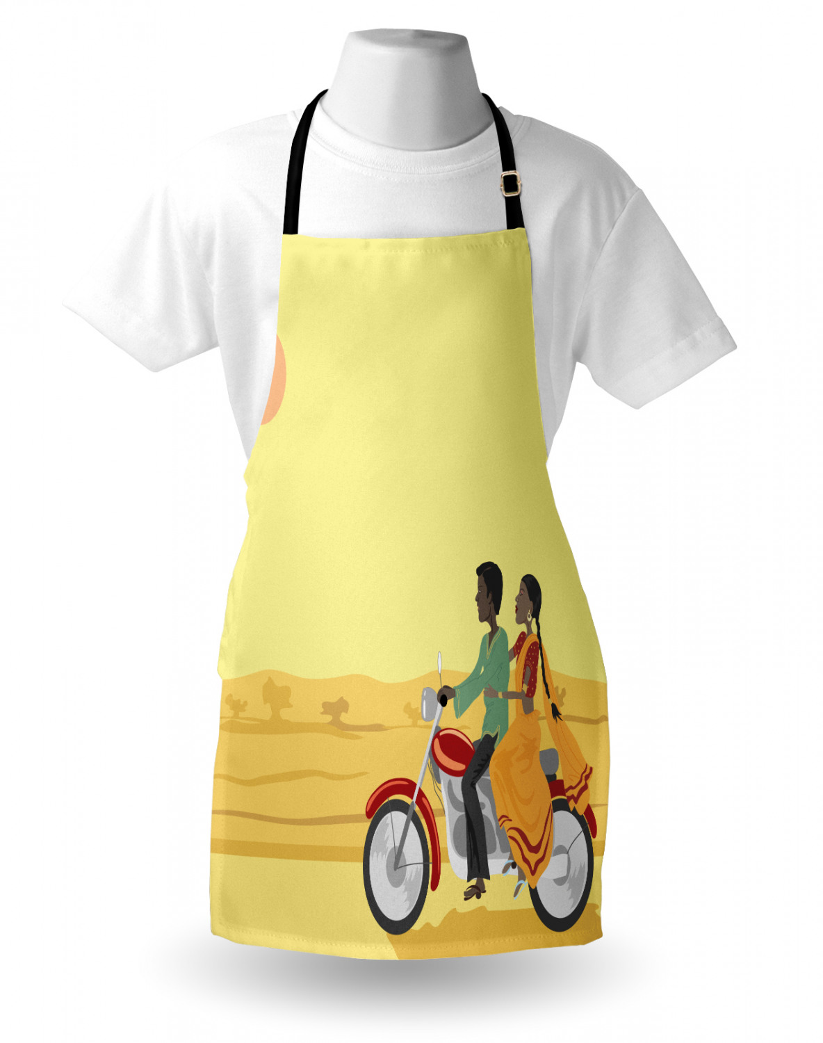 Motorcycle Apron Unisex Kitchen Bib with Adjustable Neck for Cooking Gardening