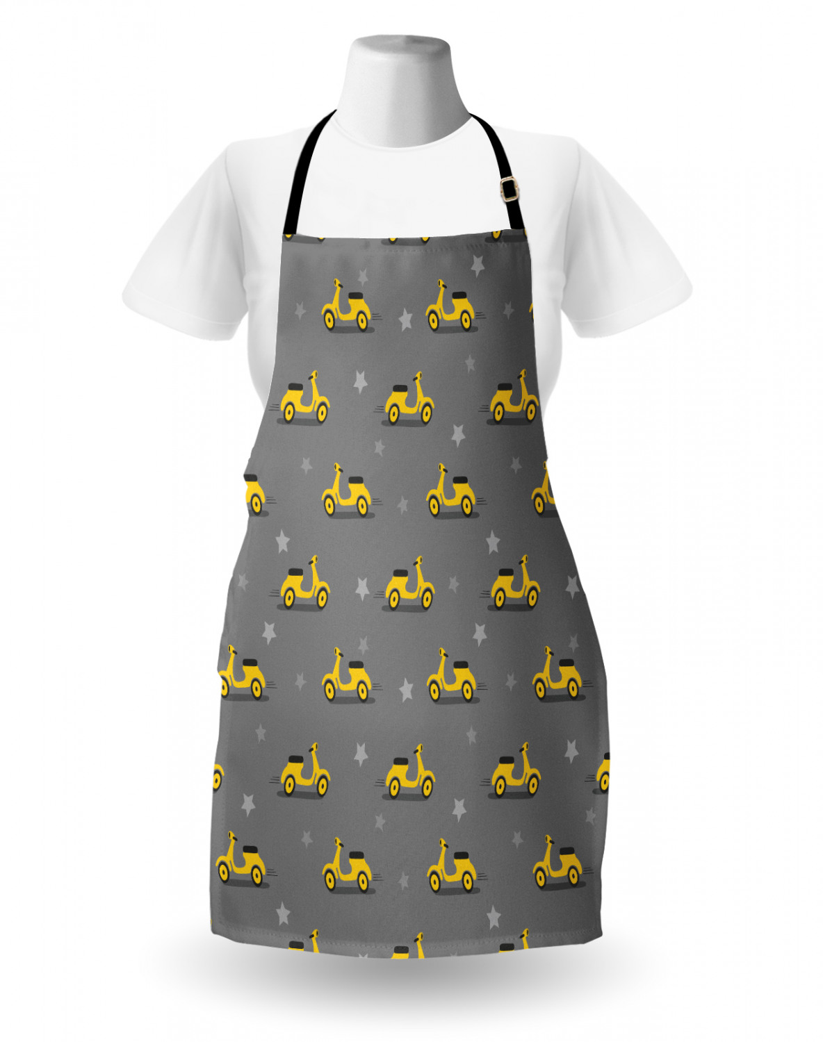 Motorcycle Apron Unisex Kitchen Bib with Adjustable Neck for Cooking Gardening