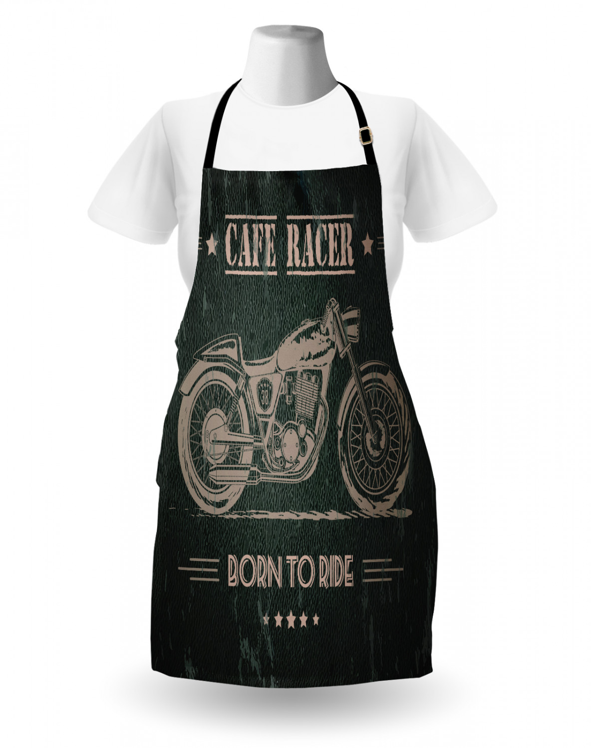 Motorcycle Apron Unisex Kitchen Bib with Adjustable Neck for Cooking Gardening