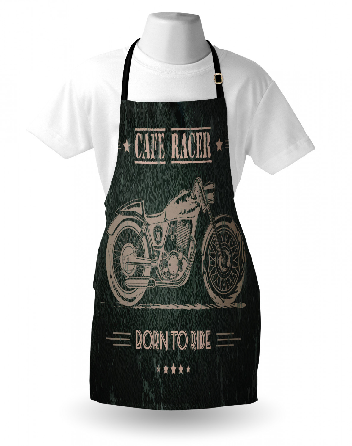 Motorcycle Apron Unisex Kitchen Bib with Adjustable Neck for Cooking Gardening