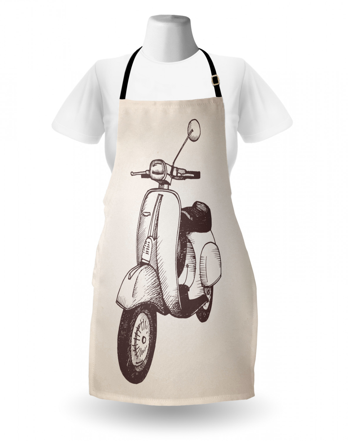 Motorcycle Apron Unisex Kitchen Bib with Adjustable Neck for Cooking Gardening