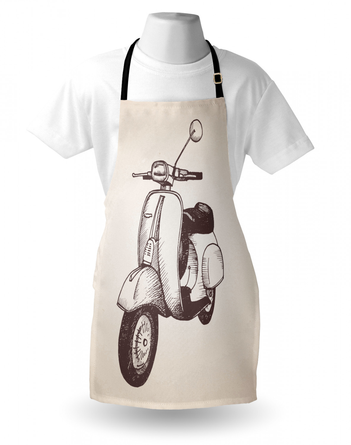 Motorcycle Apron Unisex Kitchen Bib with Adjustable Neck for Cooking Gardening