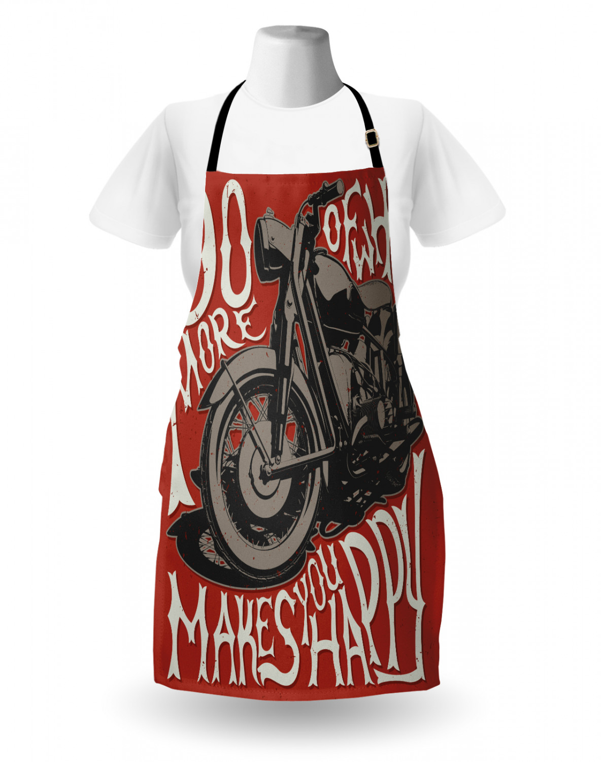 Motorcycle Apron Unisex Kitchen Bib with Adjustable Neck for Cooking Gardening