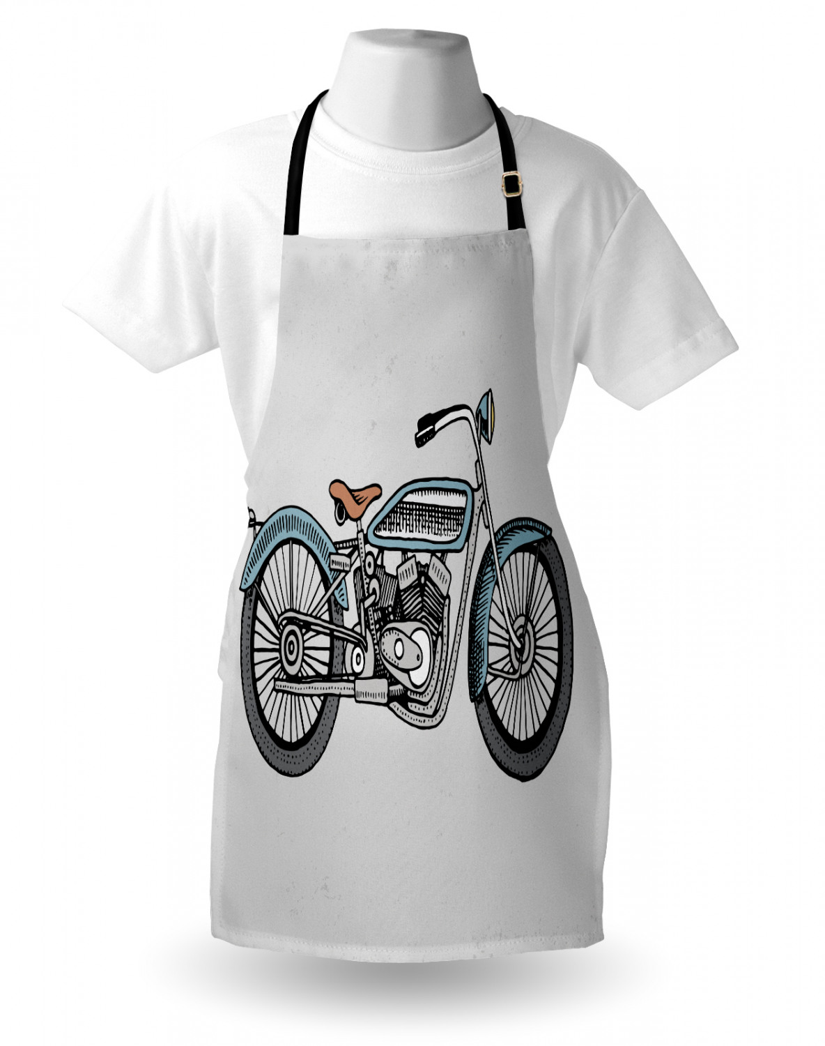 Motorcycle Apron Unisex Kitchen Bib with Adjustable Neck for Cooking Gardening