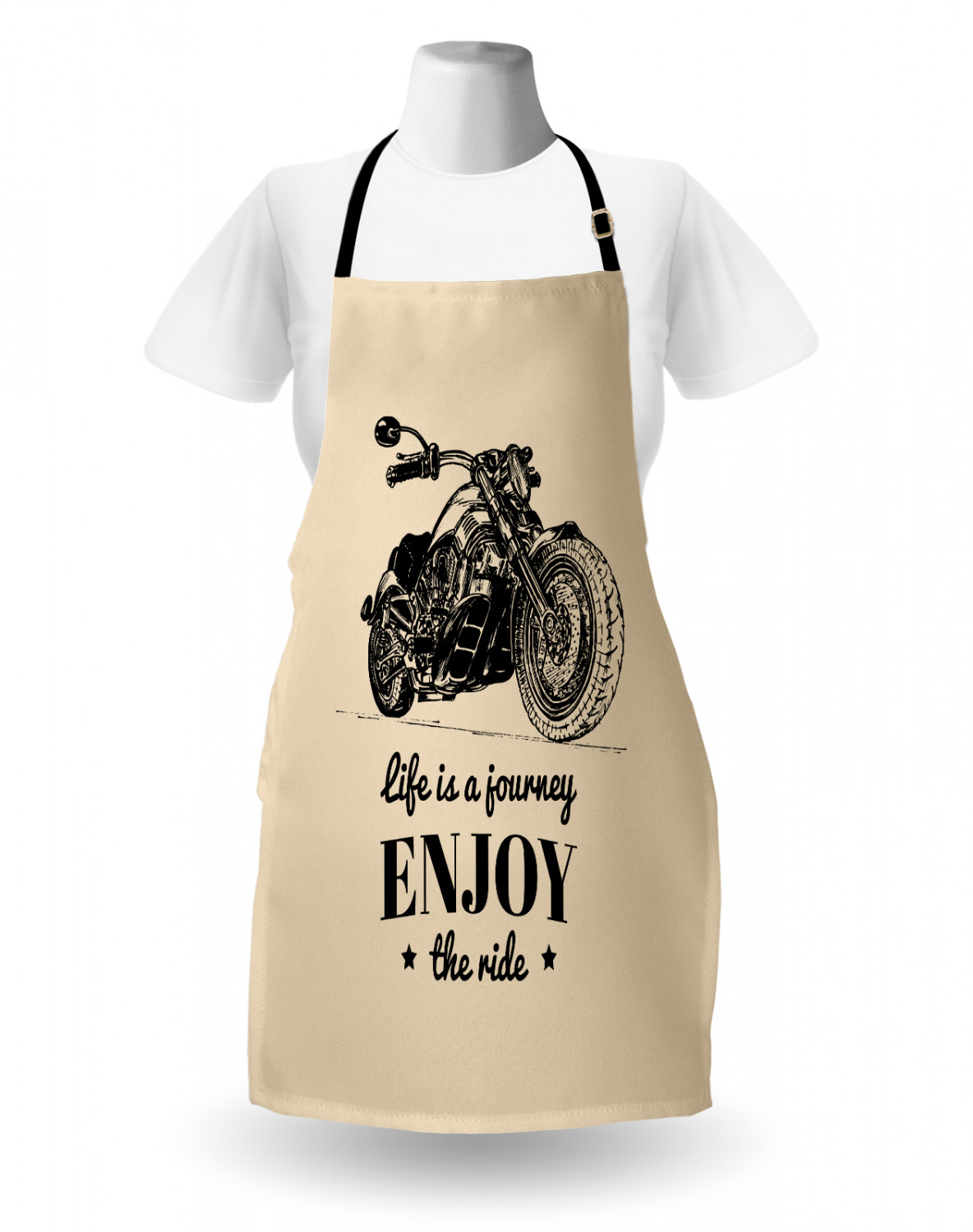 Motorcycle Apron Unisex Kitchen Bib with Adjustable Neck for Cooking Gardening