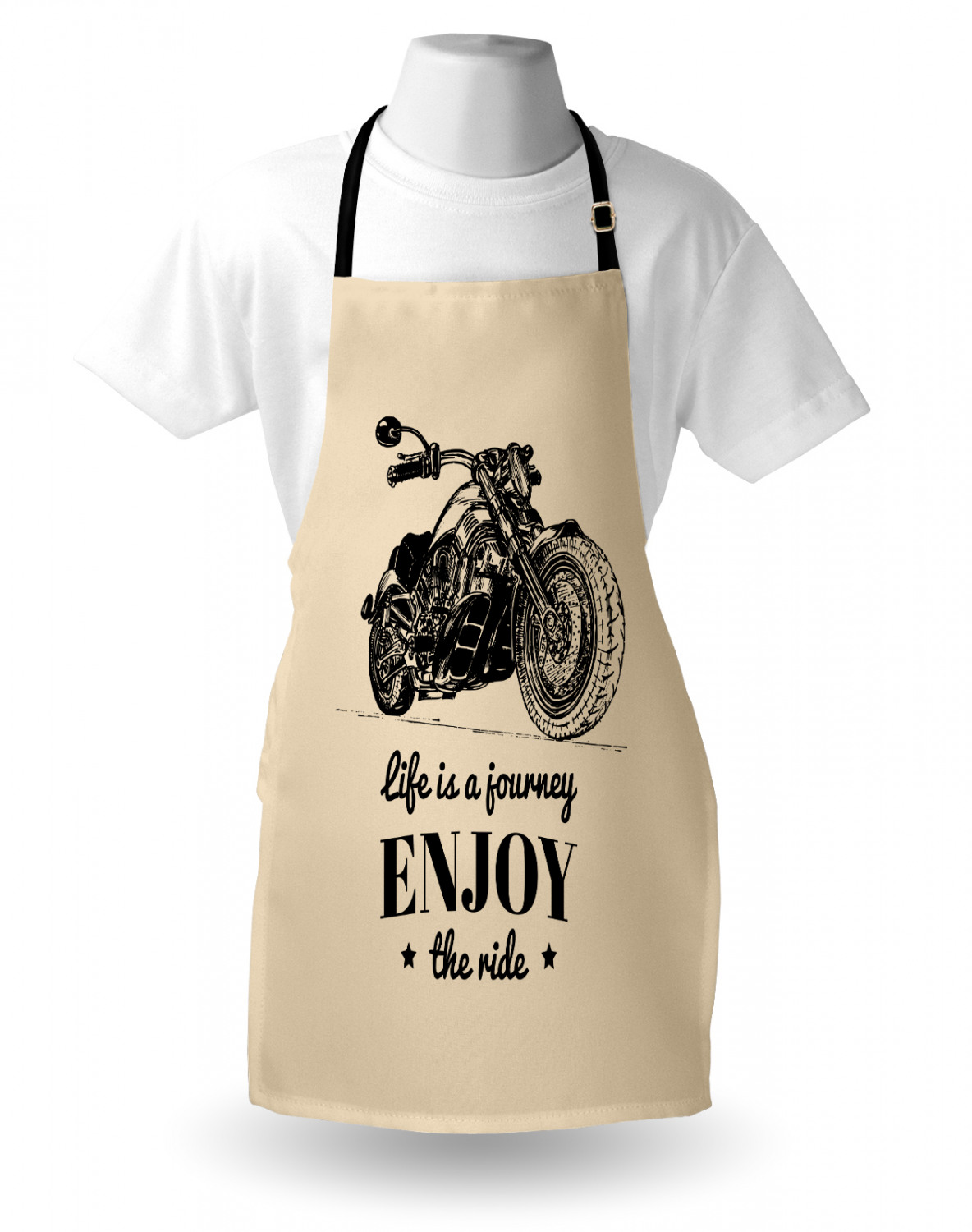 Motorcycle Apron Unisex Kitchen Bib with Adjustable Neck for Cooking Gardening