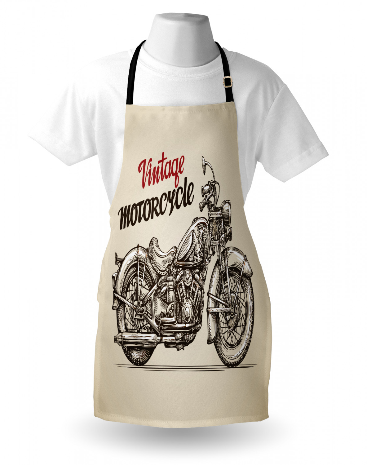 Motorcycle Apron Unisex Kitchen Bib with Adjustable Neck for Cooking Gardening