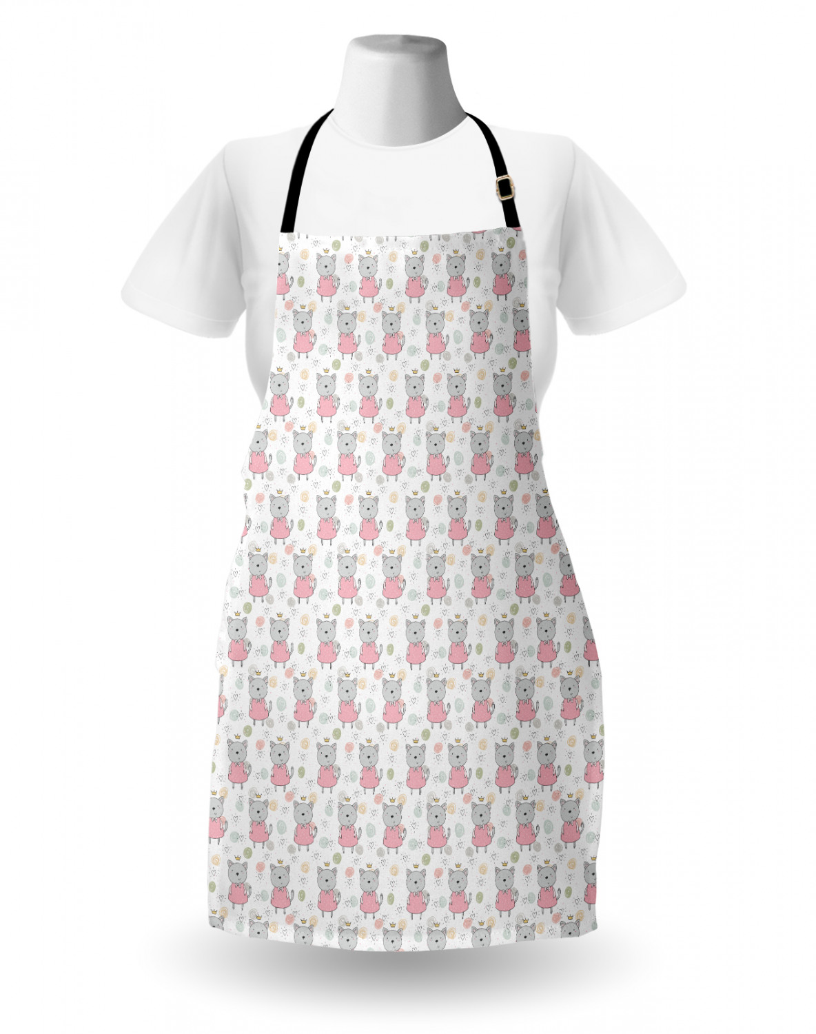 Ambesonne Cat Apron Unisex Kitchen Bib with Adjustable Neck Cooking Baking