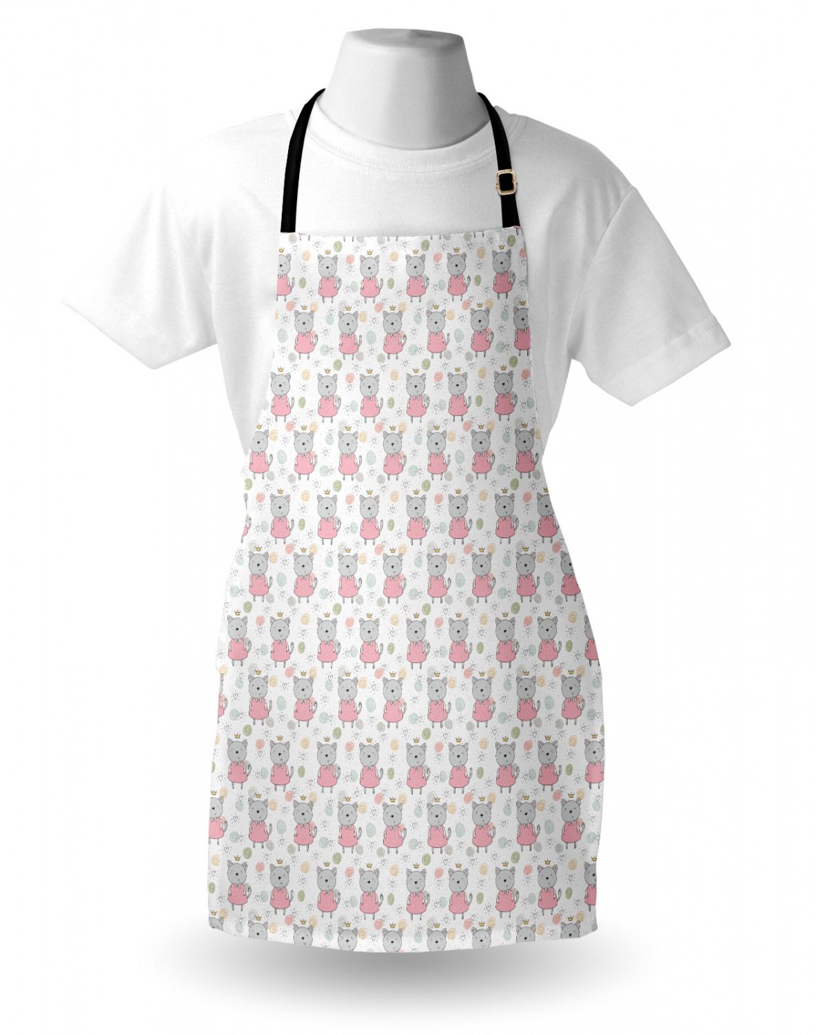 Ambesonne Cat Apron Unisex Kitchen Bib with Adjustable Neck Cooking Baking