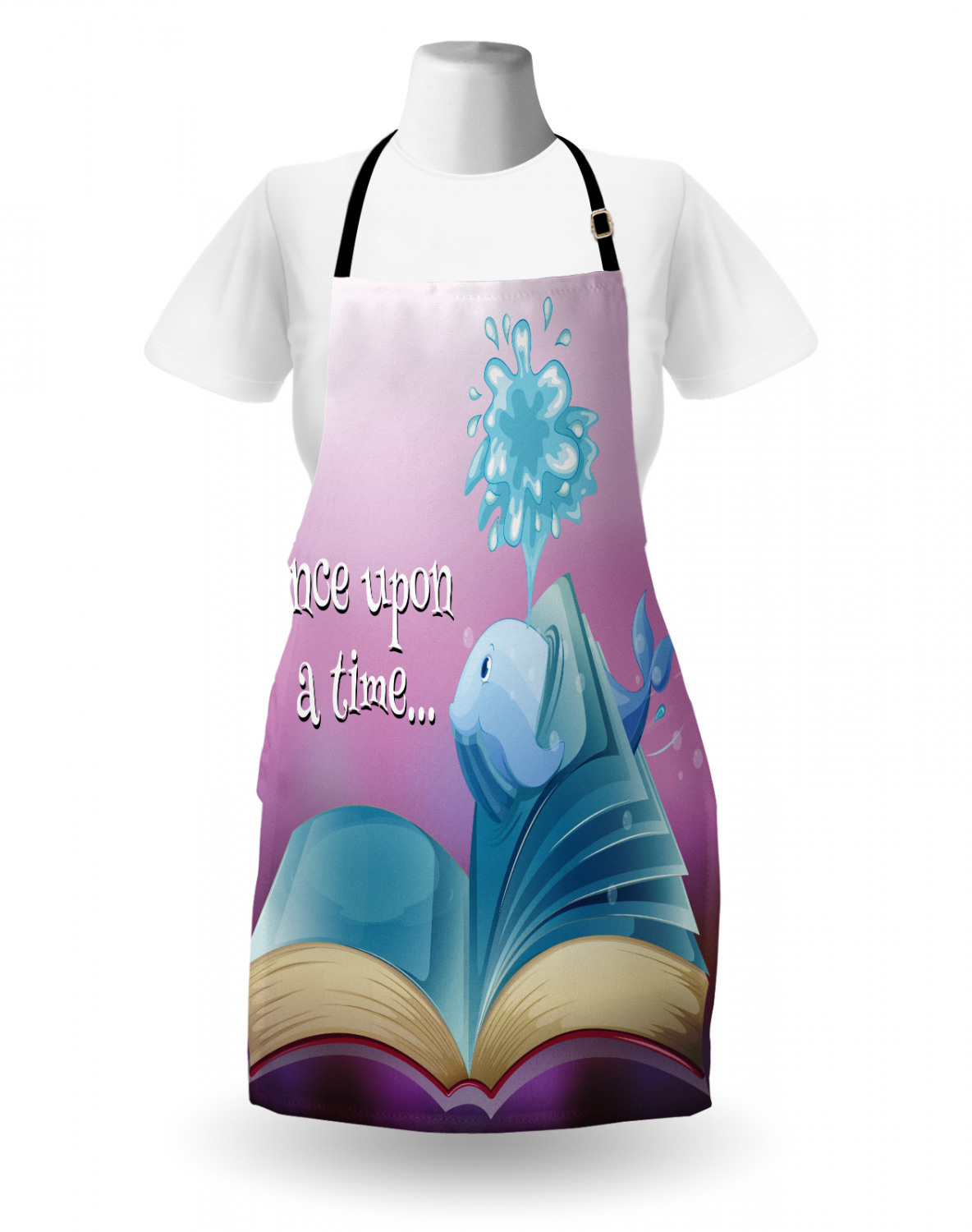 Marine Whale Apron Unisex Kitchen Bib with Adjustable Neck Cooking Baking