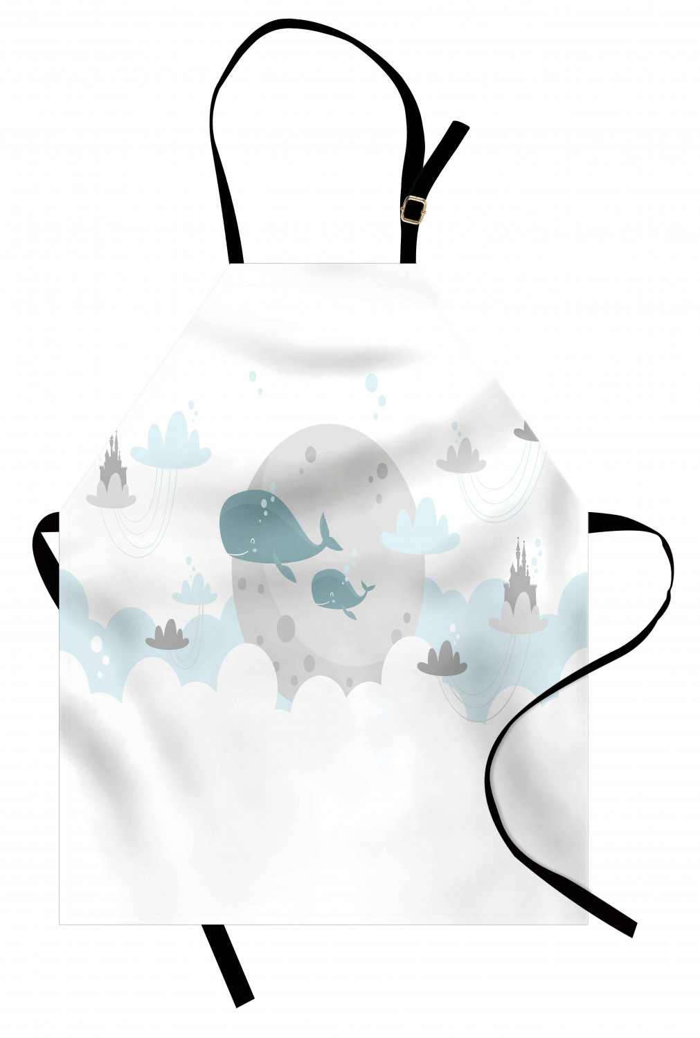 Marine Whale Apron Unisex Kitchen Bib with Adjustable Neck Cooking Baking