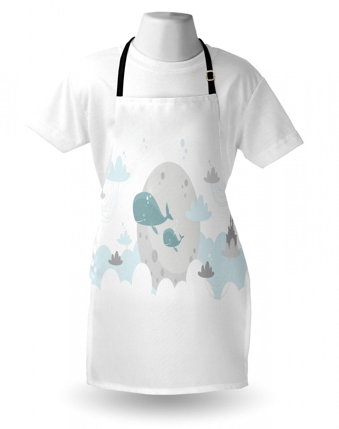 Marine Whale Apron Unisex Kitchen Bib with Adjustable Neck Cooking Baking