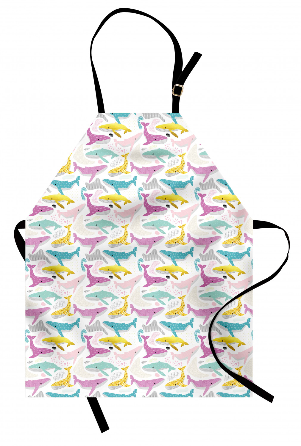 Marine Whale Apron Unisex Kitchen Bib with Adjustable Neck Cooking Baking