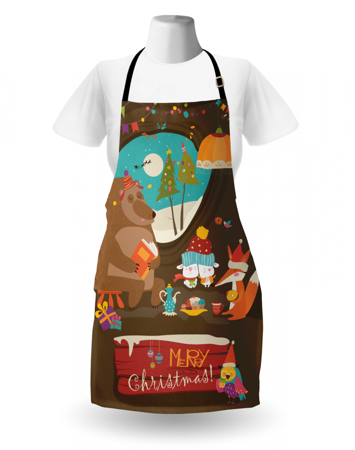 Funny Animal Apron Unisex Kitchen Bib with Adjustable Neck Cooking Baking