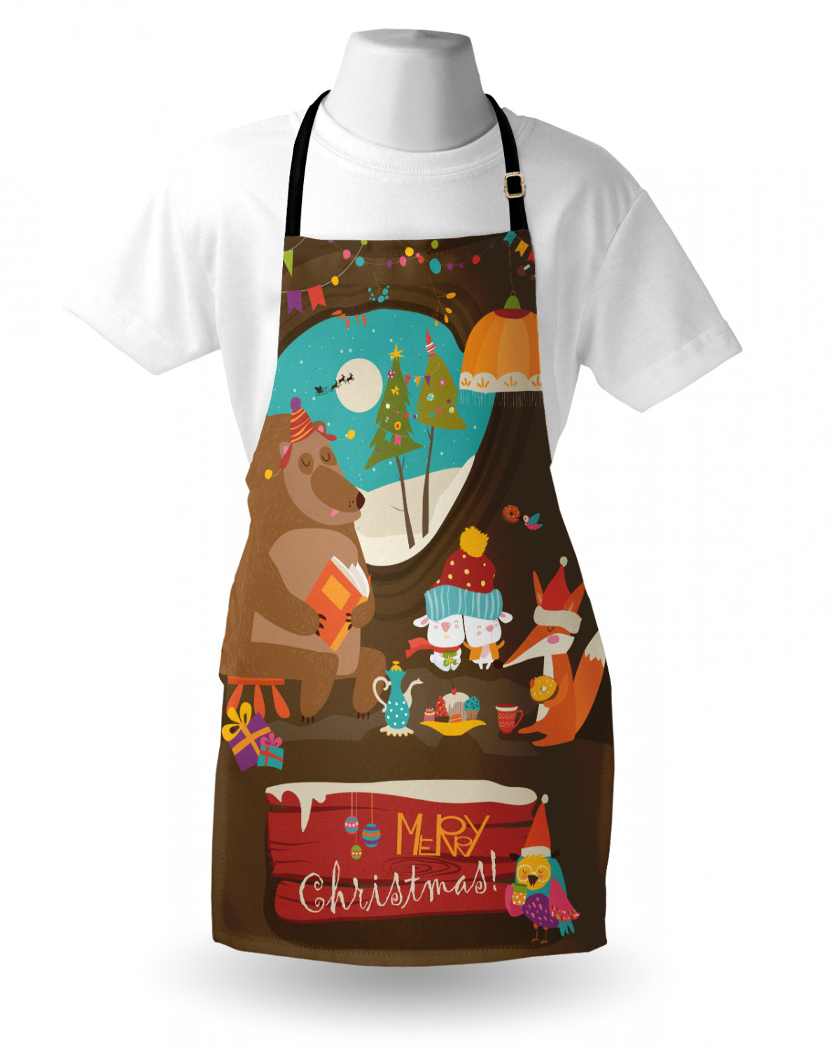 Funny Animal Apron Unisex Kitchen Bib with Adjustable Neck Cooking Baking