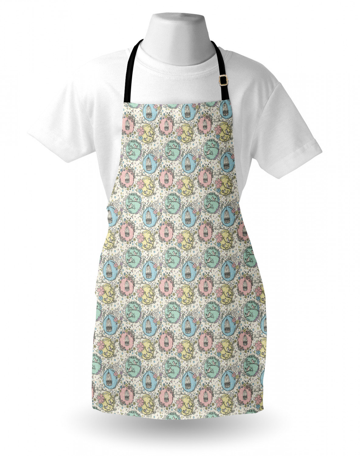 Ambesonne Apron with Adjustable Neck for Gardening Cooking Vivid Colors