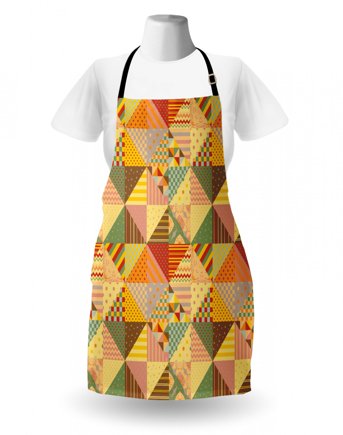 Ambesonne Apron with Adjustable Neck for Gardening Cooking Vivid Colors