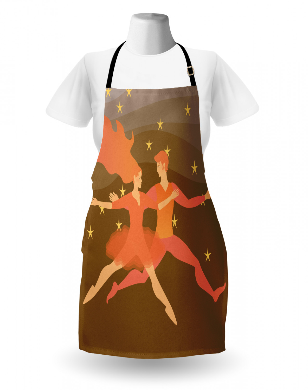 Ambesonne Apron with Adjustable Neck for Gardening Cooking Vivid Colors