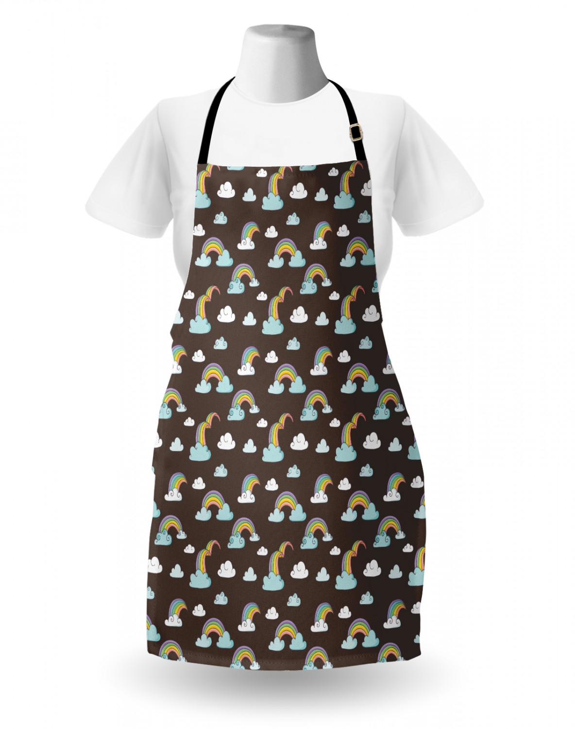 Ambesonne Apron with Adjustable Neck for Gardening Cooking Vivid Colors