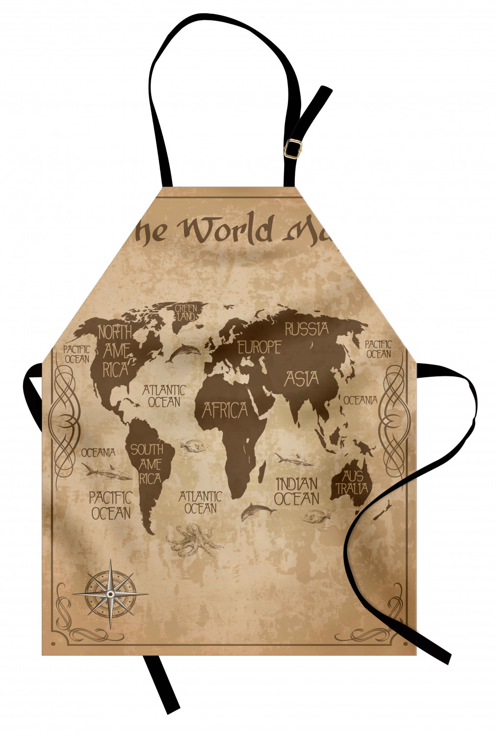 Ambesonne Apron Adjustable Strap for Gardening and Cooking Unisex