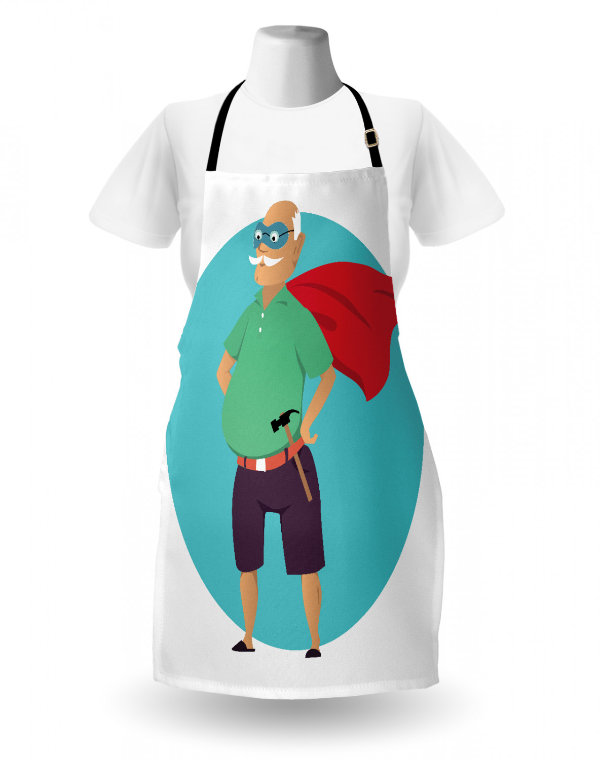 Ambesonne Apron with Adjustable Neck for Gardening Cooking Vivid Colors