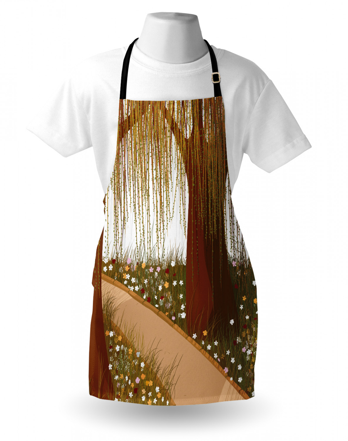 Ambesonne Apron Bib Adjustable Strap for Gardening Cooking Unisex Vivid Colors