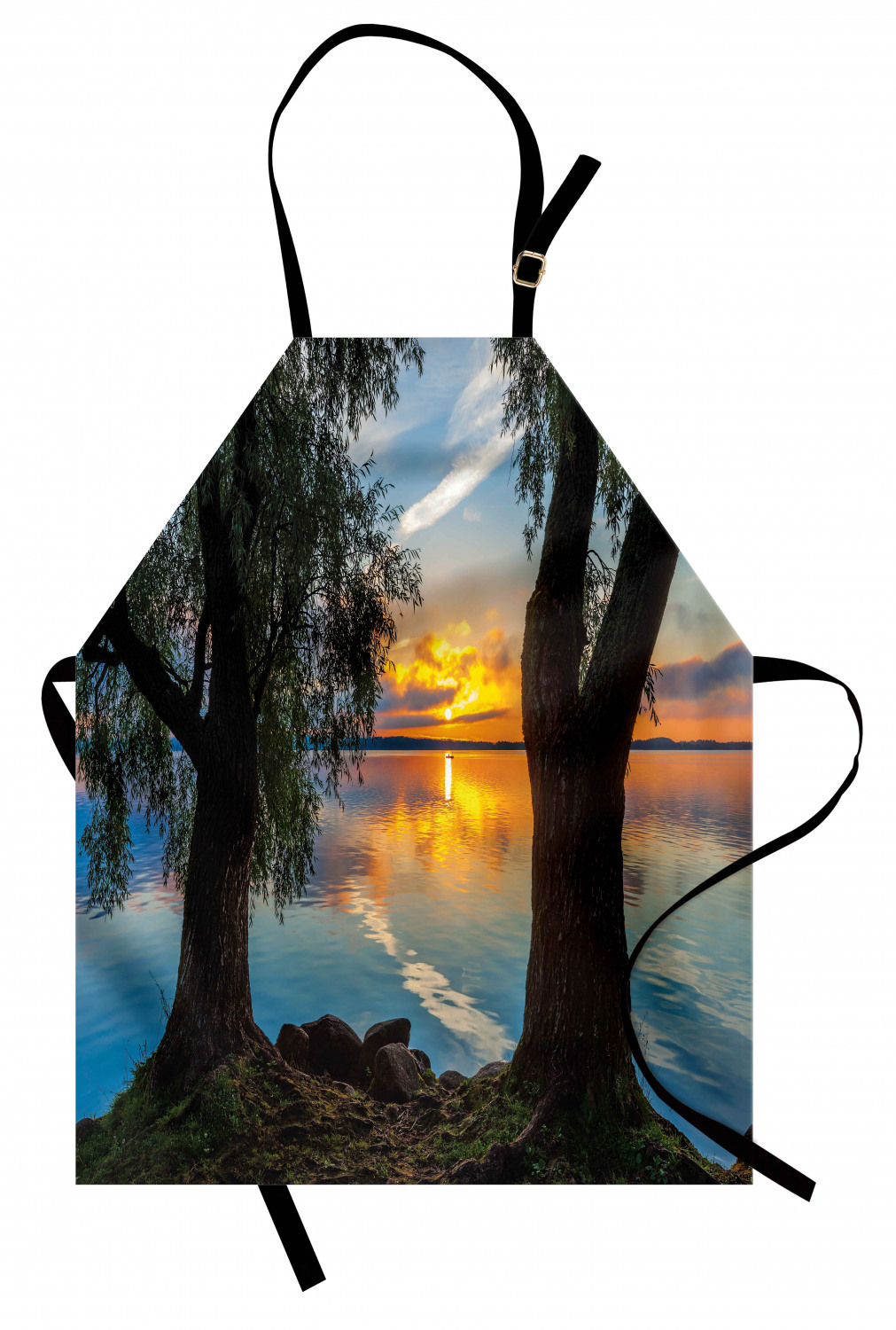 Ambesonne Apron Bib Adjustable Strap for Gardening Cooking Unisex Vivid Colors