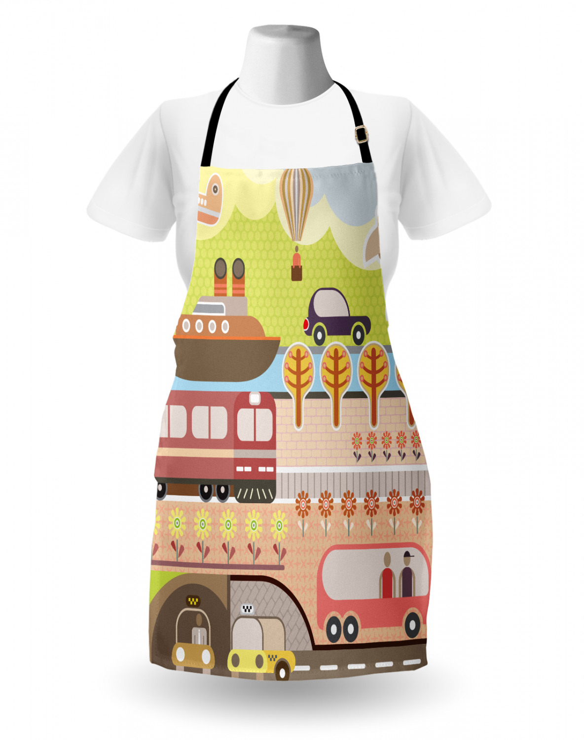 Unisex Indoor Use Apron with Adjustable Neck Strap for Garden Cooking Ambesonne