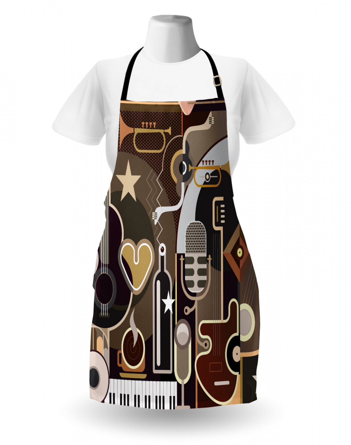 Unisex Indoor Use Apron with Adjustable Neck Strap for Garden Cooking Ambesonne