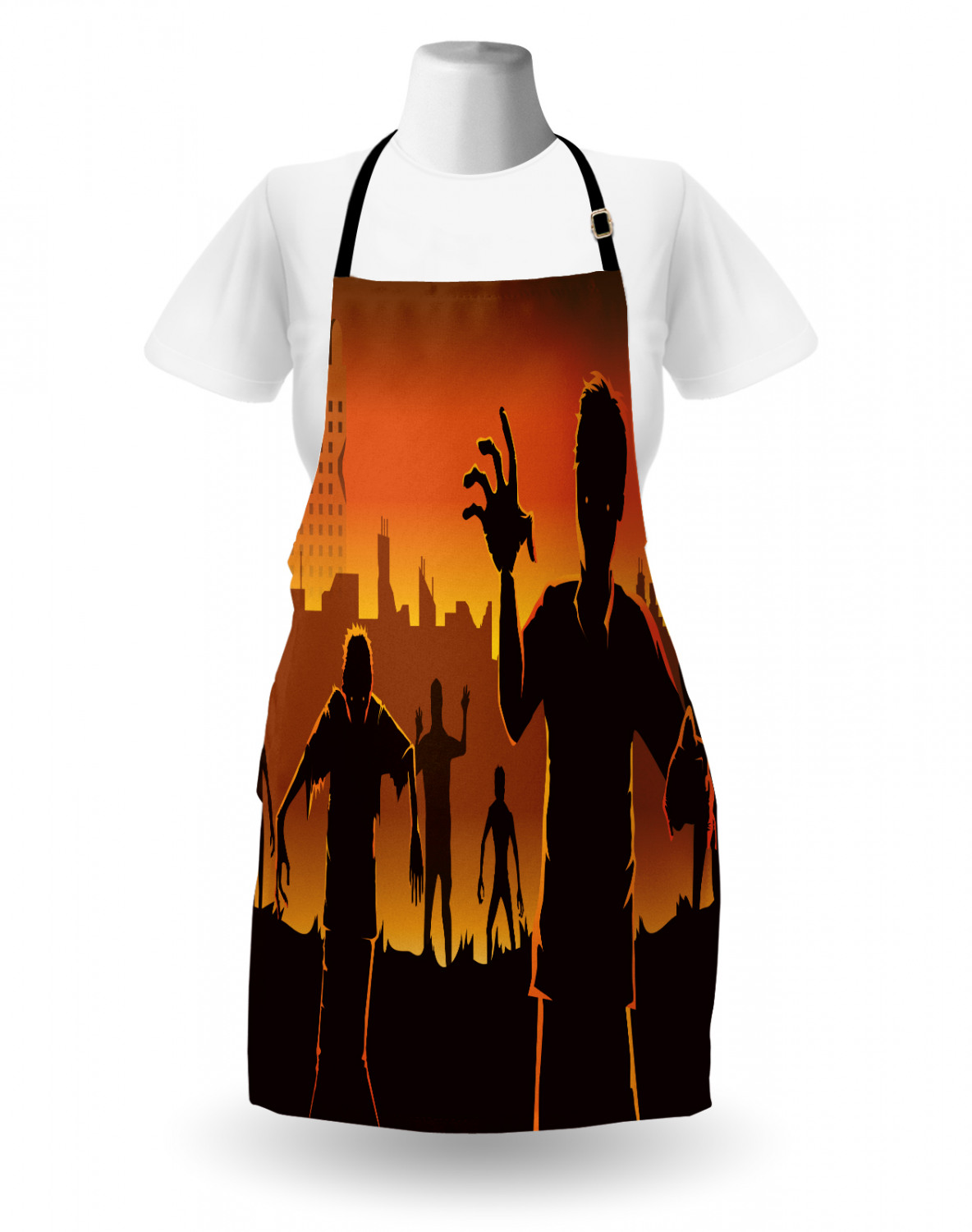 Unisex Indoor Use Apron with Adjustable Neck Strap for Garden Cooking Ambesonne