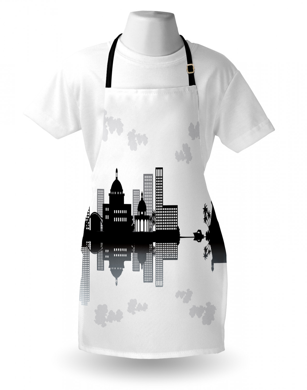 Ambesonne Apron with Adjustable Black Strap for Cooking Unisex Washable