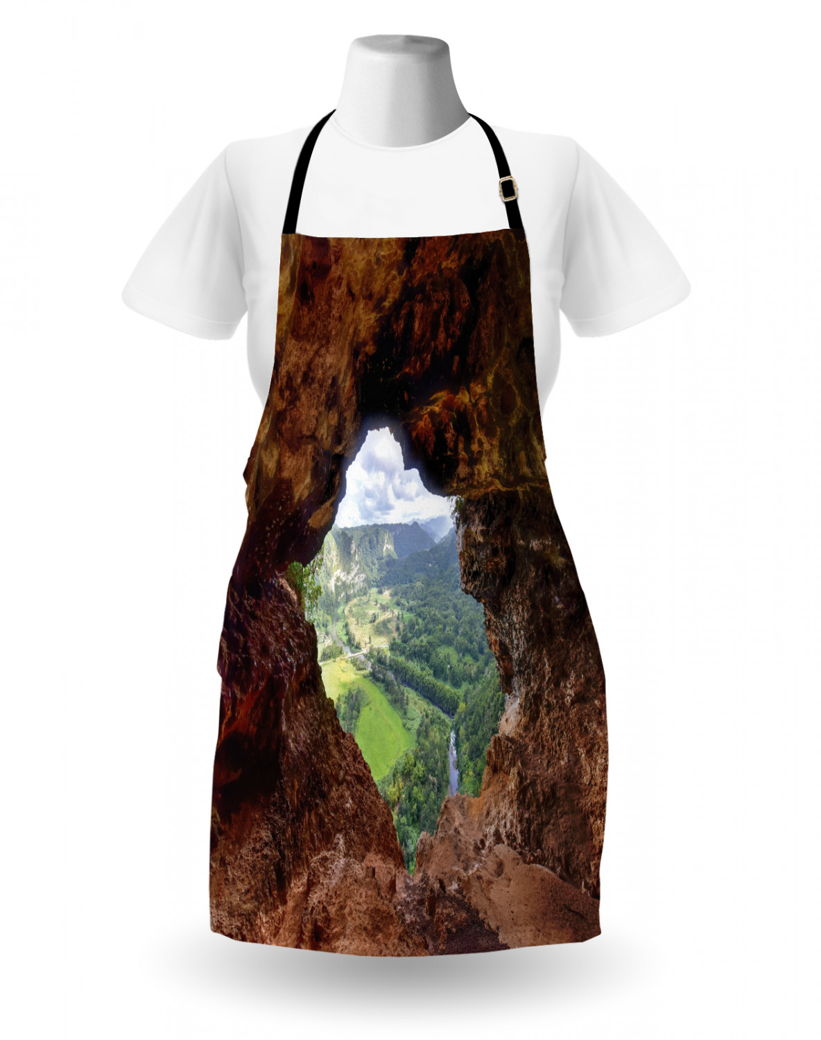 Ambesonne Apron with Adjustable Black Strap for Cooking Unisex Washable