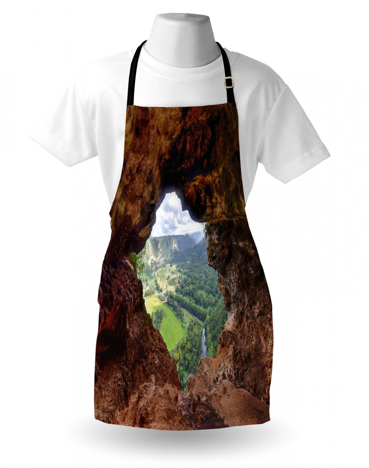 Ambesonne Apron with Adjustable Black Strap for Cooking Unisex Washable