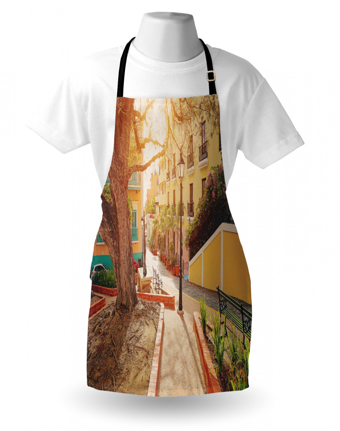 Ambesonne Apron with Adjustable Black Strap for Cooking Unisex Washable