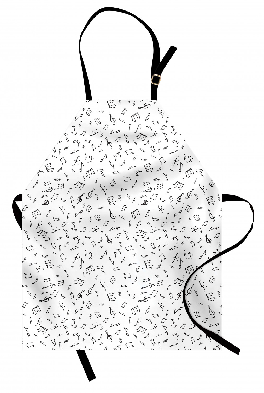 Apron Bib Adjustable Black Strap for Garden Cooking Standard Size Ambesonne