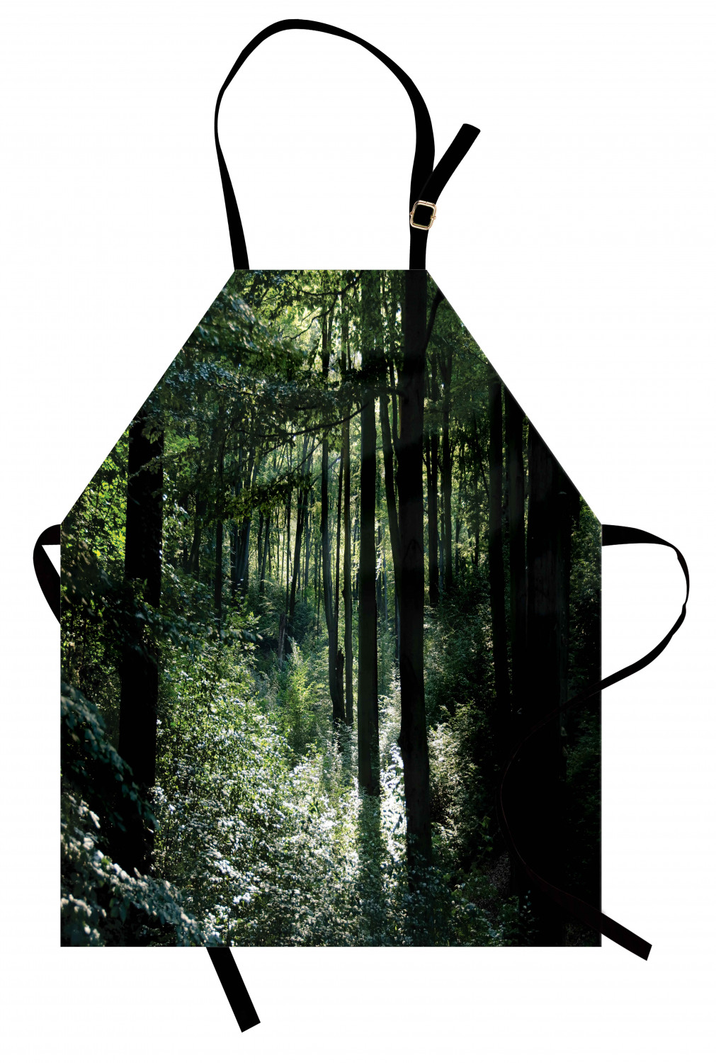 Apron Bib Adjustable Black Strap for Garden Cooking Standard Size Ambesonne